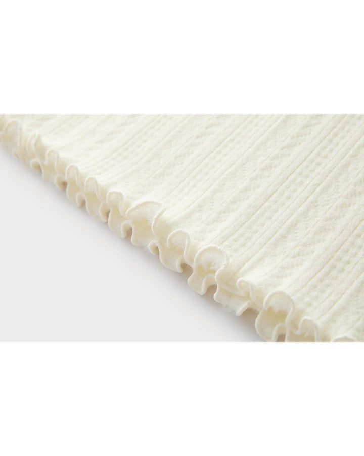 Soft Knit Top with Lettuce Trim