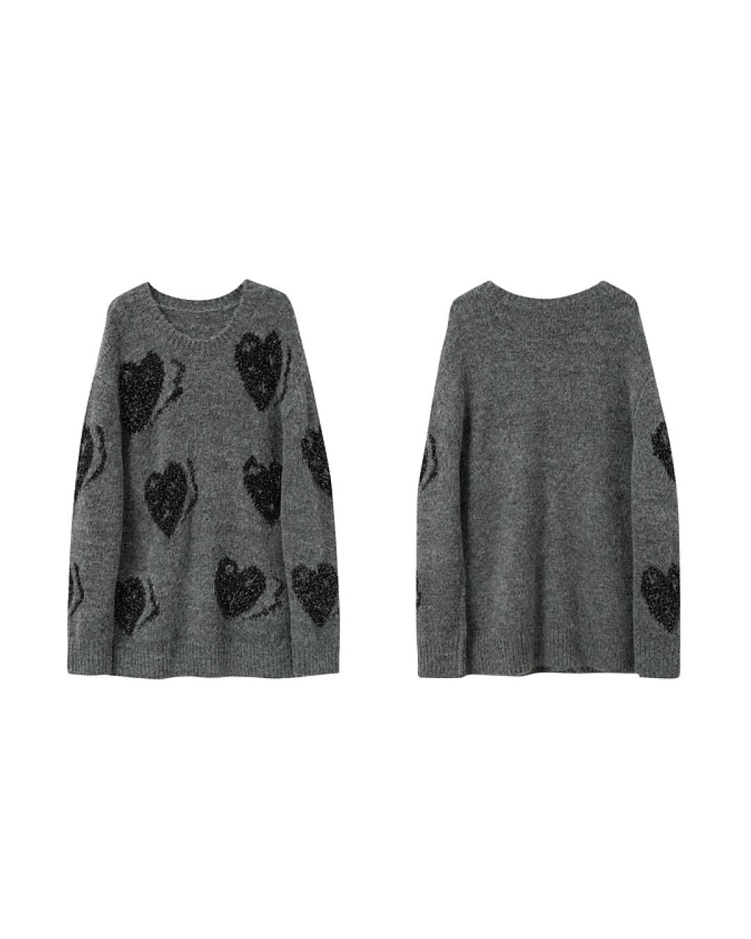 Shimmering Heart Jacquard Sweater