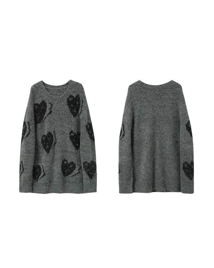 Shimmering Heart Jacquard Sweater