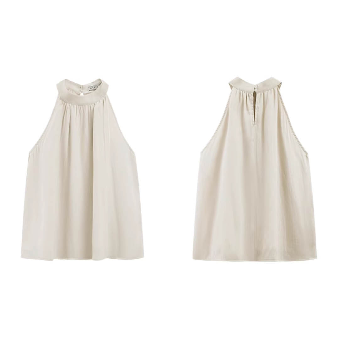 Airy Drape Neck Sleeveless Top