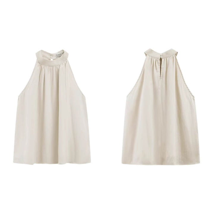Airy Drape Neck Sleeveless Top