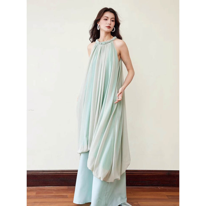 Luxe Flow Halter Maxi Dress