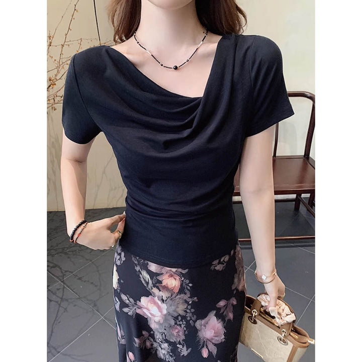 Soft Folded Collar Top