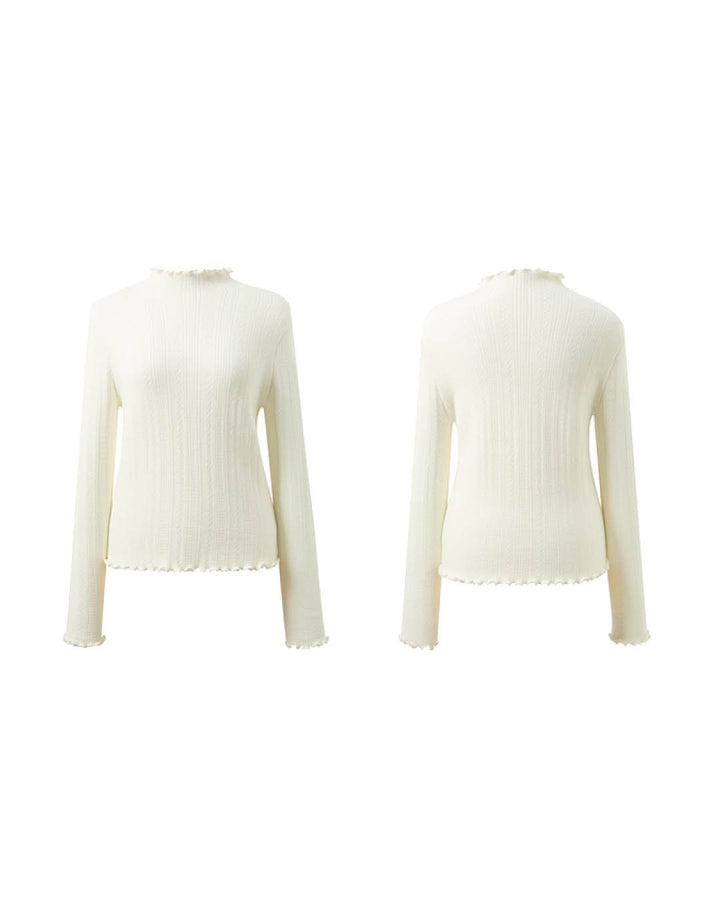 Soft Knit Top with Lettuce Trim