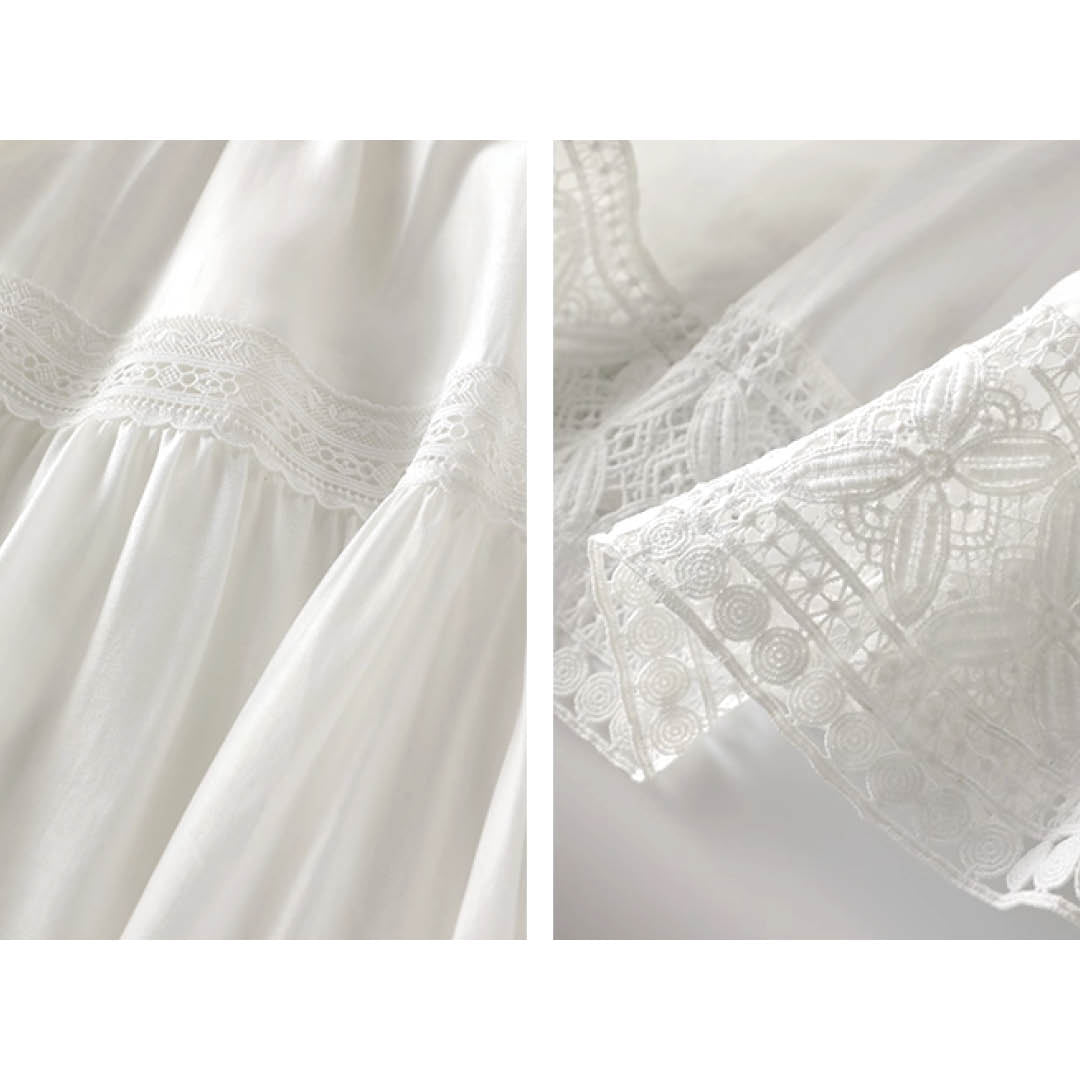 Lace Tiered Maxi Skirt