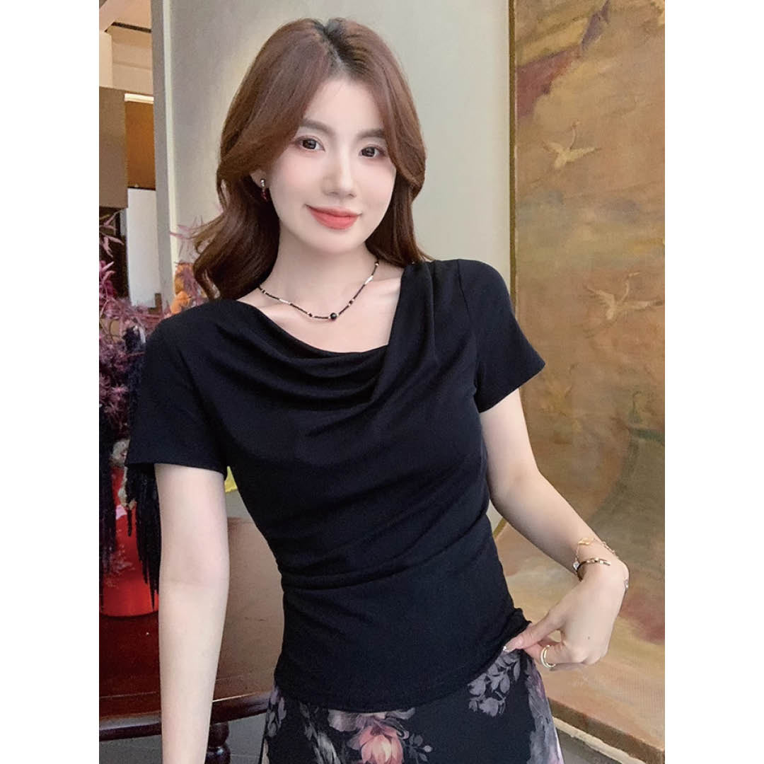 Soft Folded Collar Top