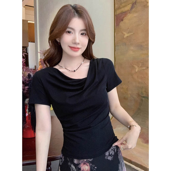 Soft Folded Collar Top