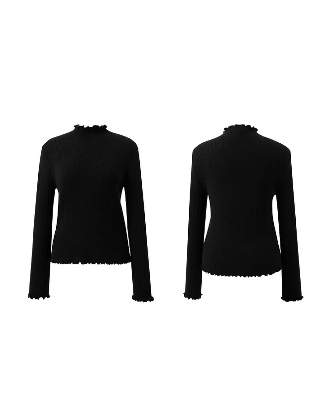 Soft Knit Top with Lettuce Trim