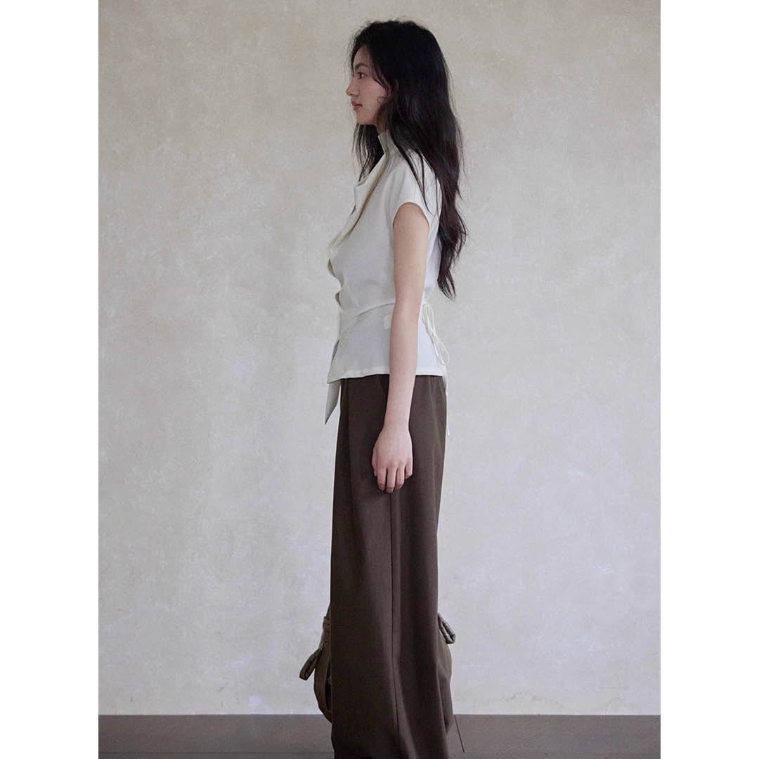 Asymmetric Neck Detail Blouse