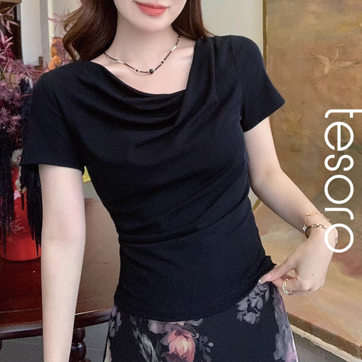 Soft Folded Collar Top
