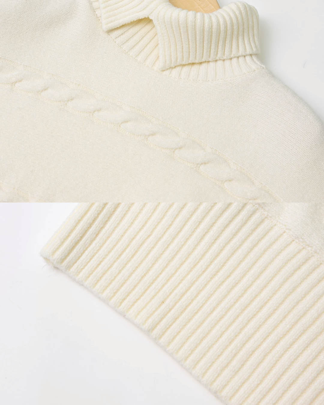 Cable Knit Reversible Turtleneck