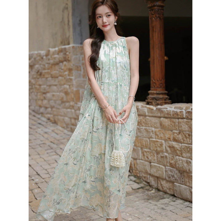 Delicate Garden Pleated Dress