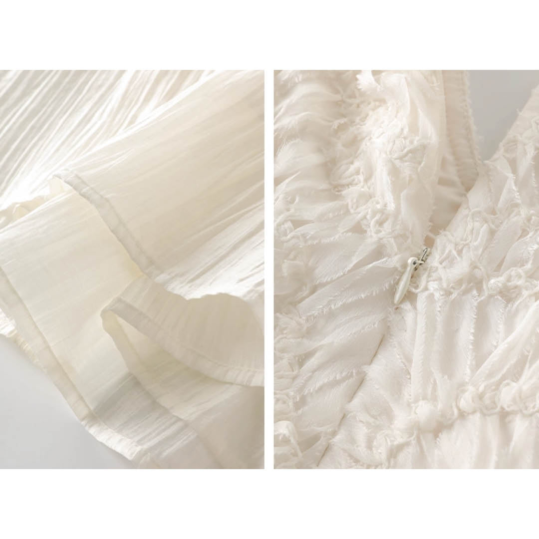 Lace Trim V-Neck Maxi Dress