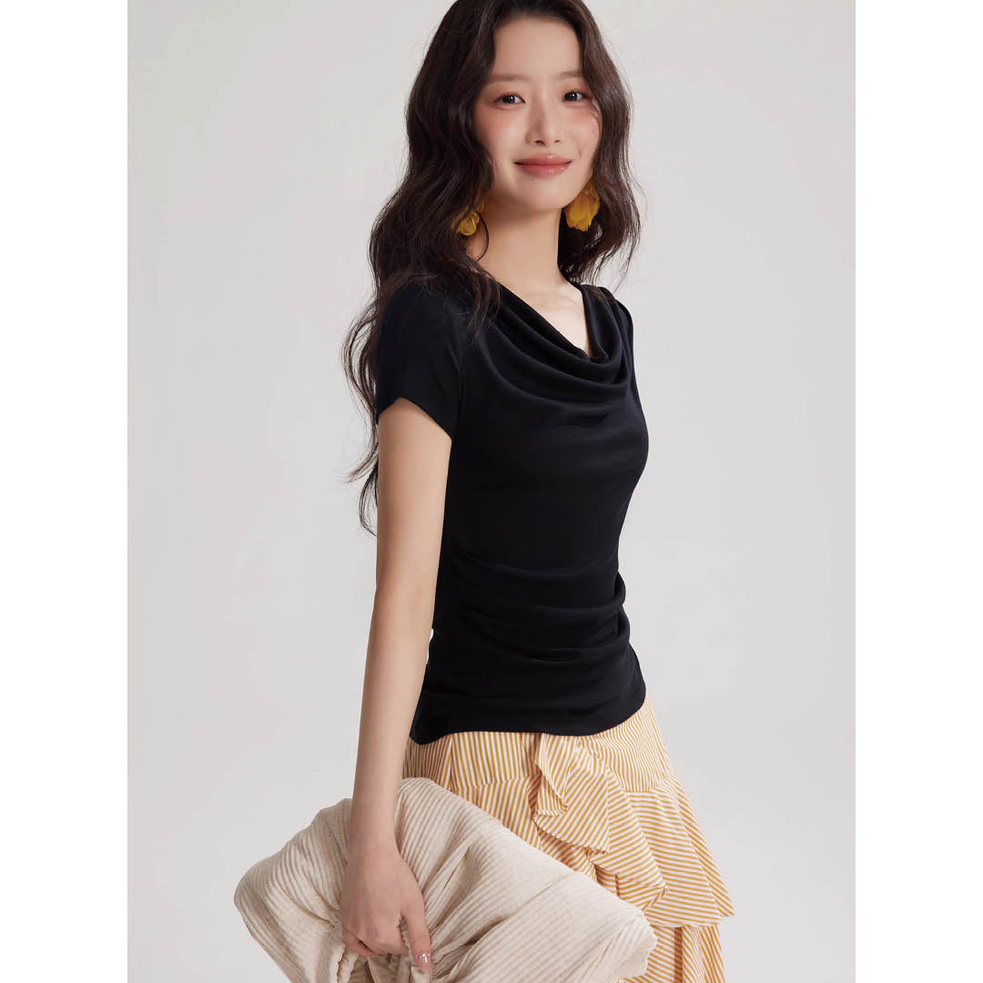 Soft Drape Neckline Top