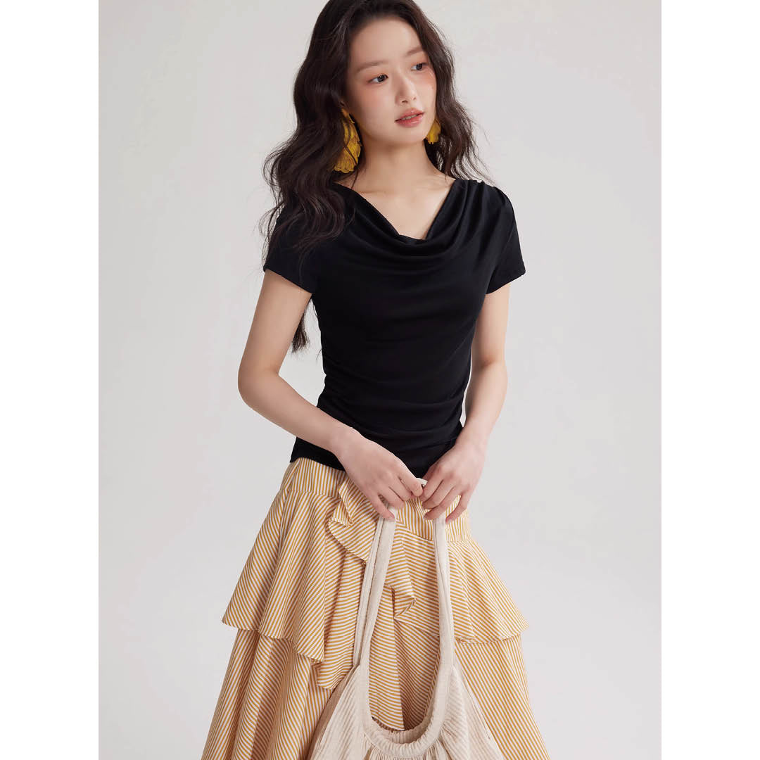 Soft Drape Neckline Top