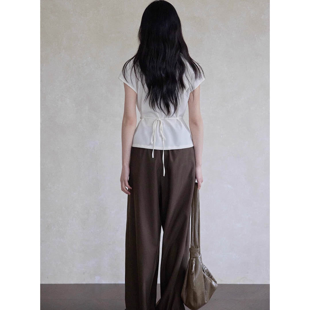 Asymmetric Neck Detail Blouse