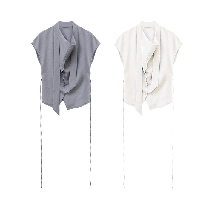 Asymmetric Neck Detail Blouse