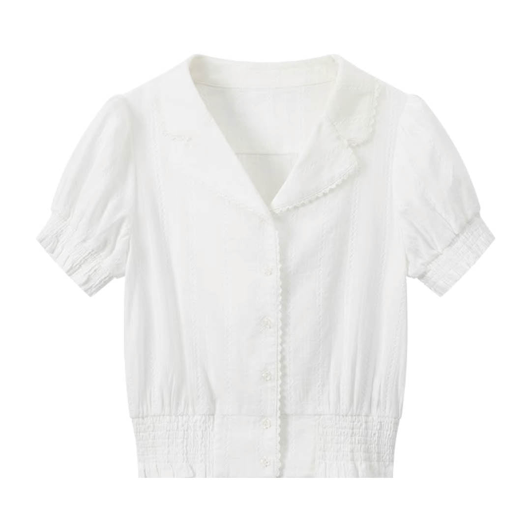 Pearl Button Slim Fit Blouse