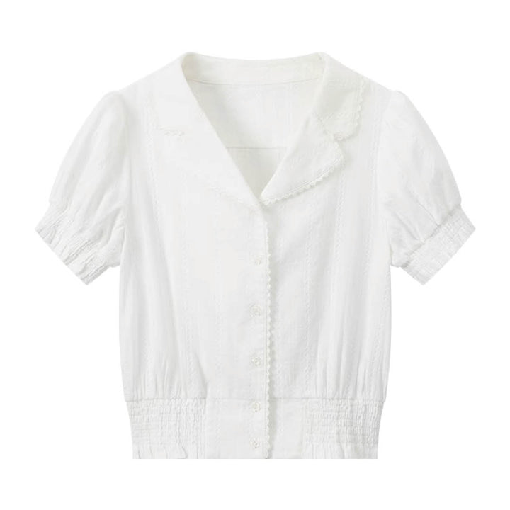 Pearl Button Slim Fit Blouse