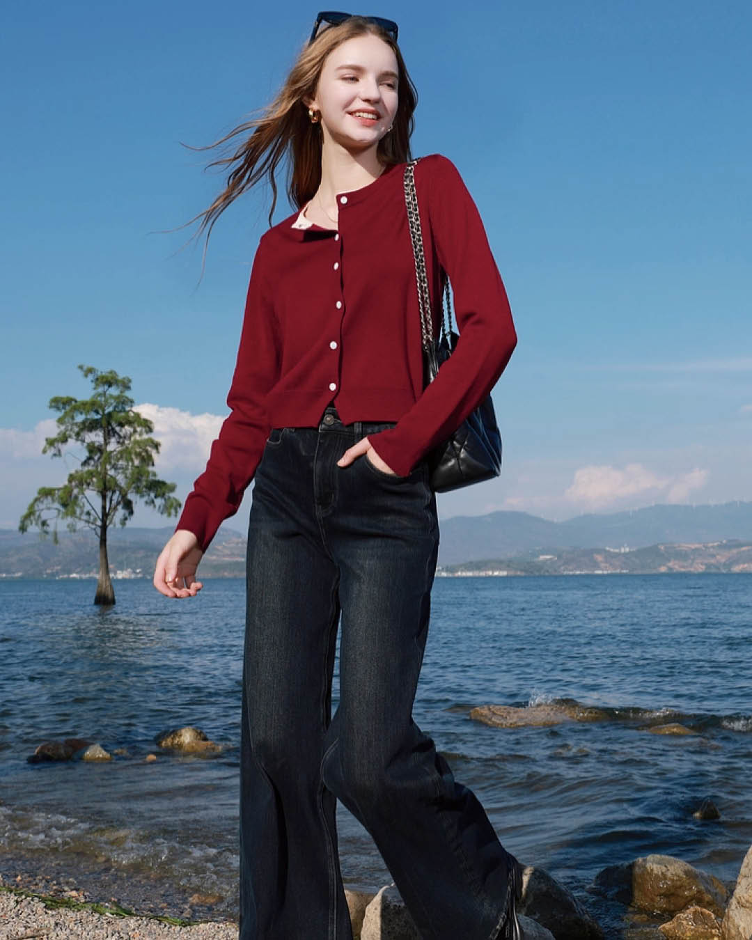 Pearl Trim Soft Knit Cardigan