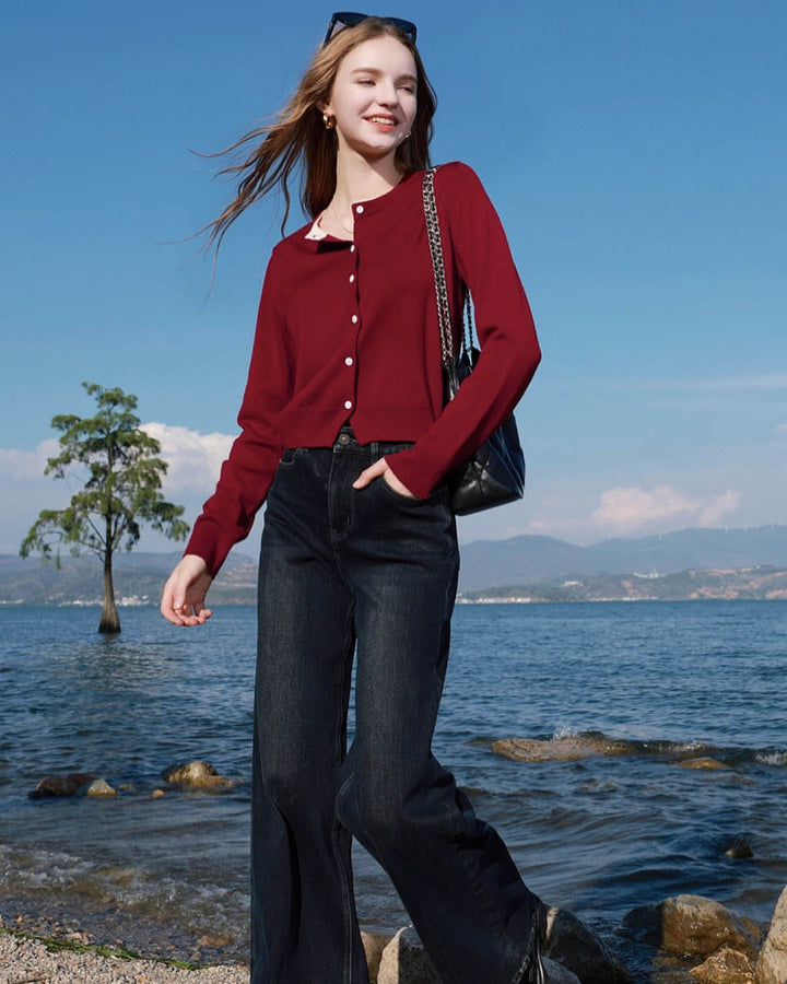 Pearl Trim Soft Knit Cardigan