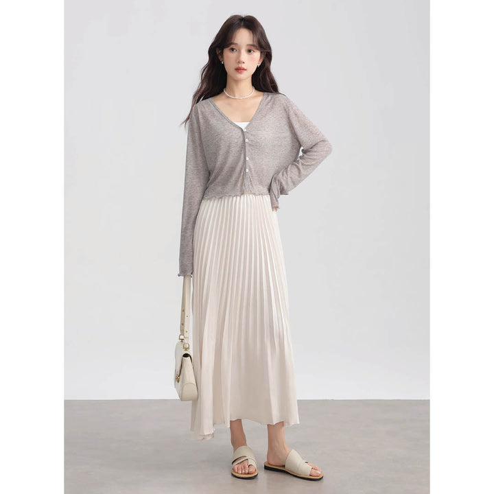 Light Knit Flare Sleeve Cardigan