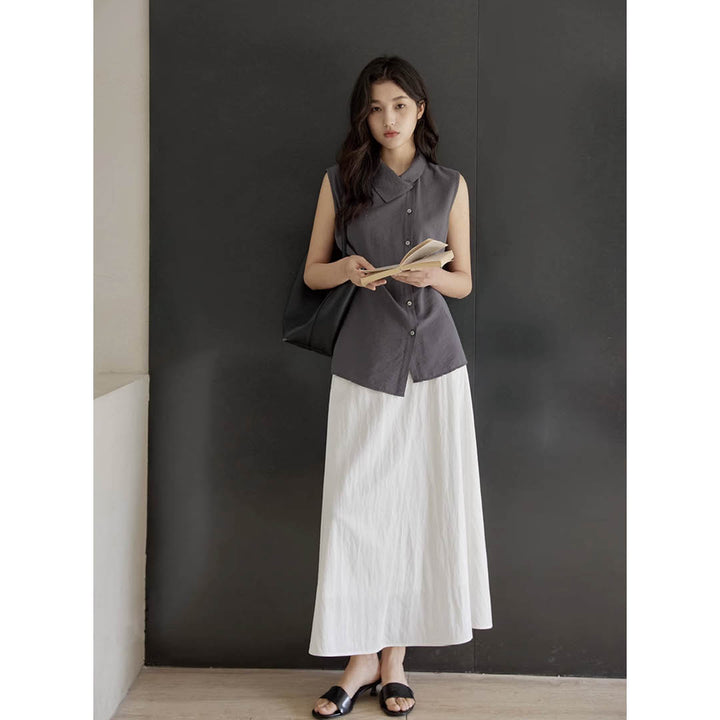 Asymmetric Collar Relaxed Shirt