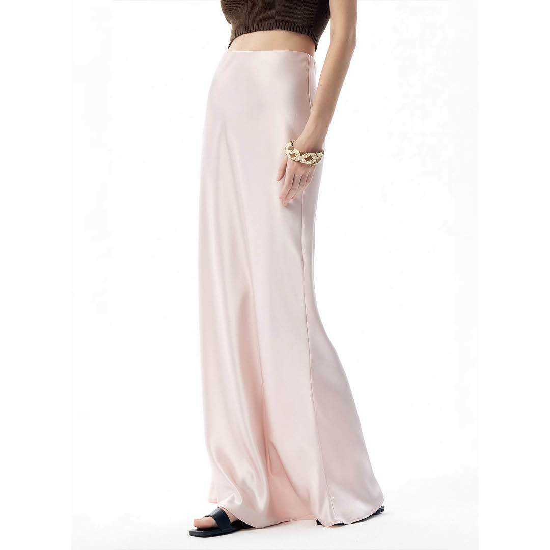 Flowing Silky A-Line Maxi Skirt