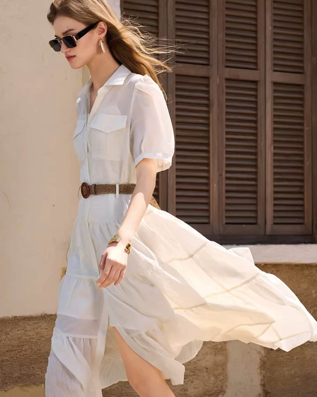 Light Airy Layered Midi Dress