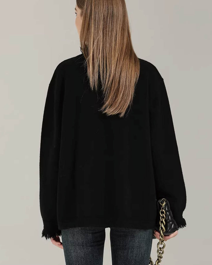 Frayed Edge Wool Touch Jacket