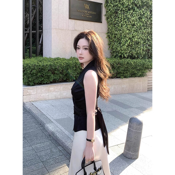 Satin Drape Detail Blouse