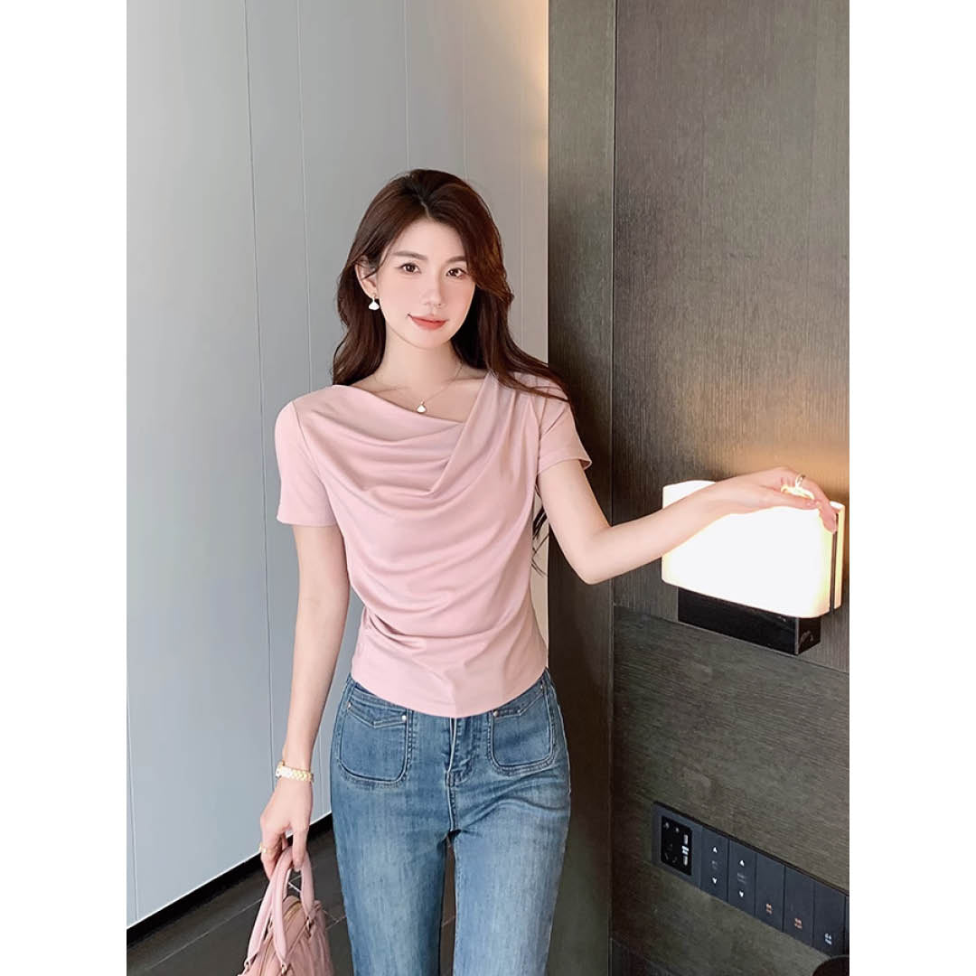 Soft Folded Collar Top