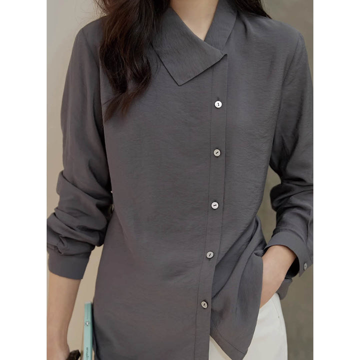 Asymmetric Collar Relaxed Shirt