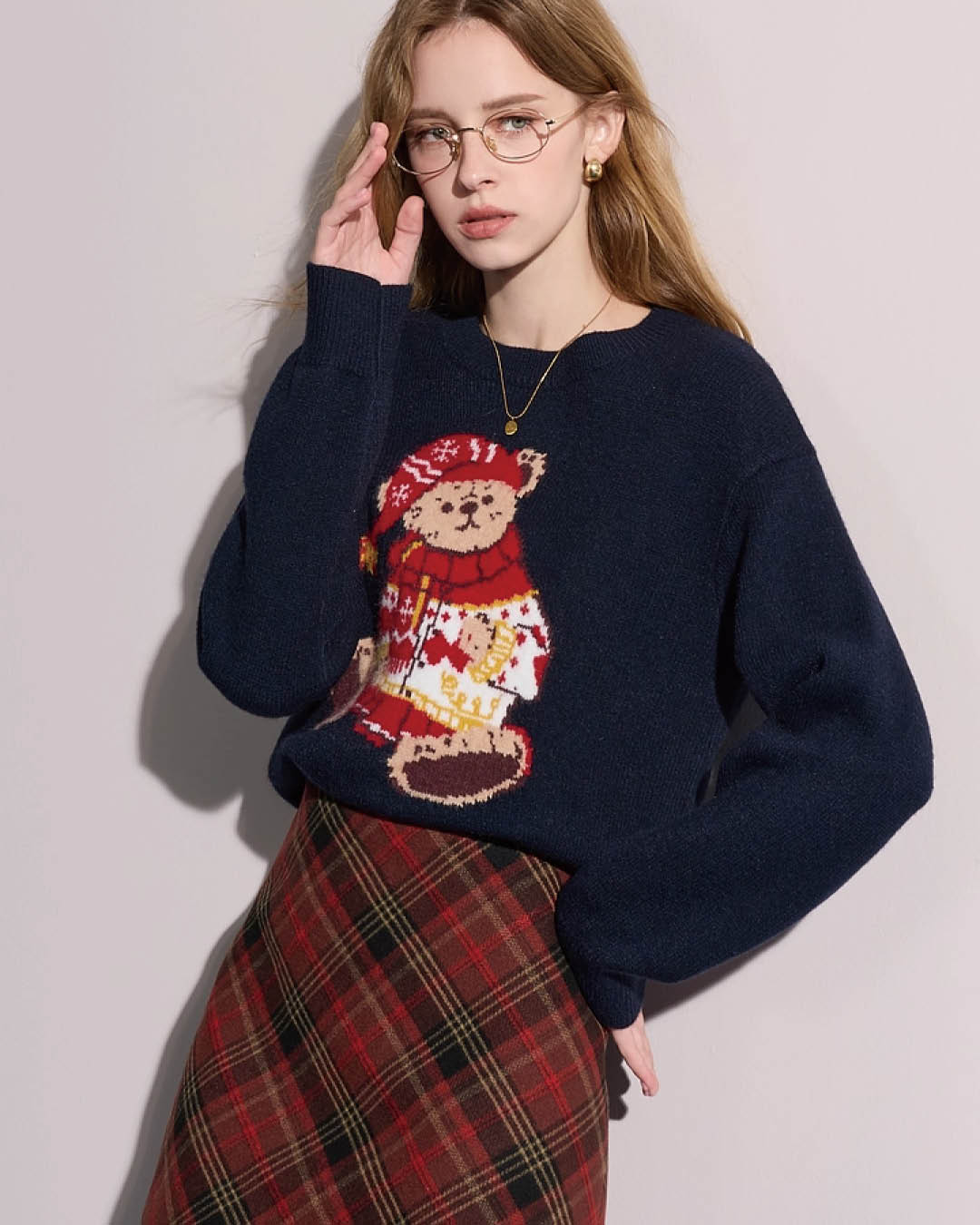 Classic Pleated Wool-Blend Skirt