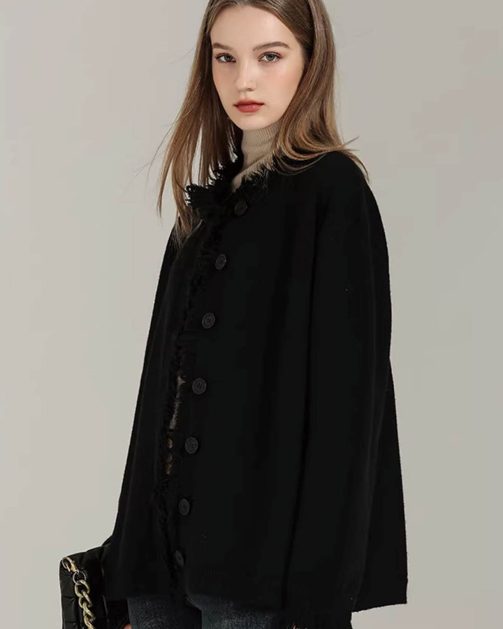 Frayed Edge Wool Touch Jacket