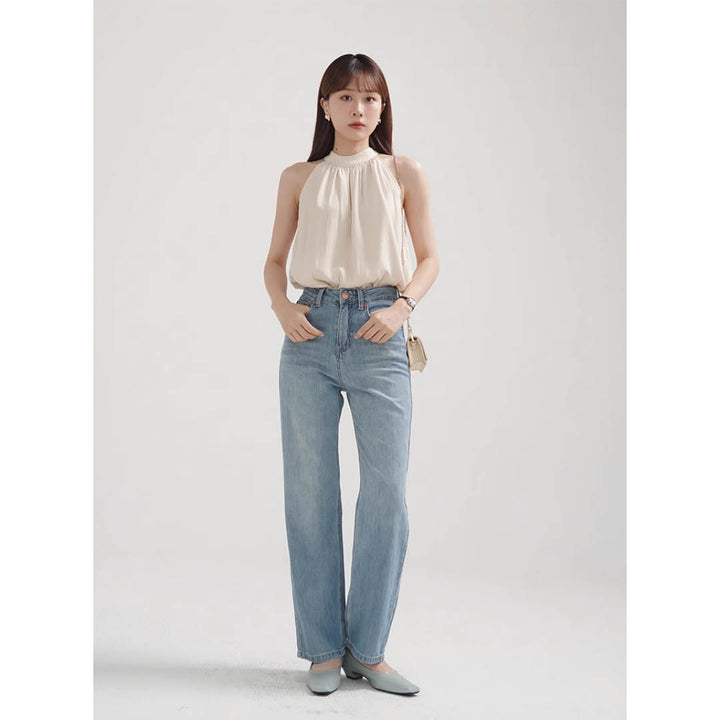 Airy Drape Neck Sleeveless Top