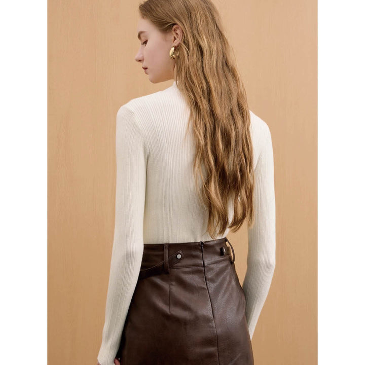 Slim Fit High Neck Ribbed Top