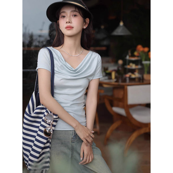 Soft Drape Neckline Top