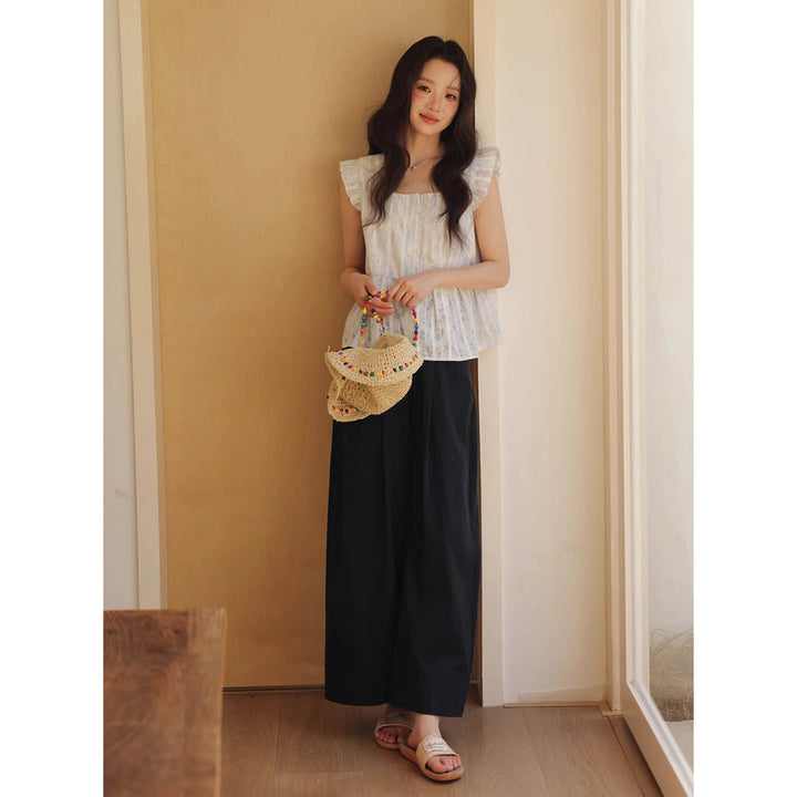 Frill Sleeve Cotton Blouse