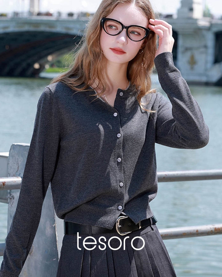 Pearl Trim Soft Knit Cardigan