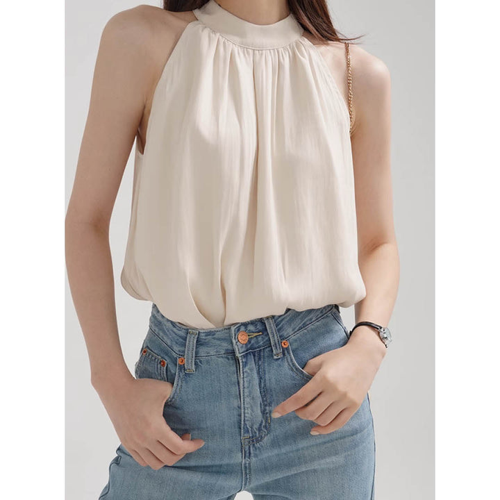 Airy Drape Neck Sleeveless Top