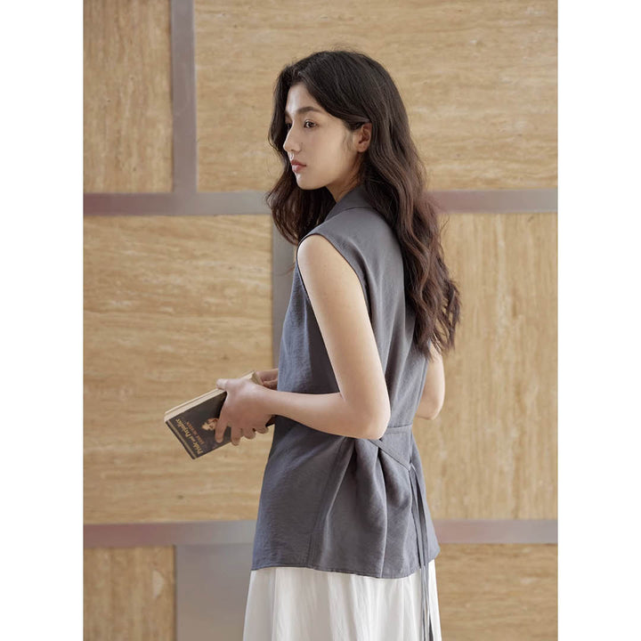 Asymmetric Collar Relaxed Shirt