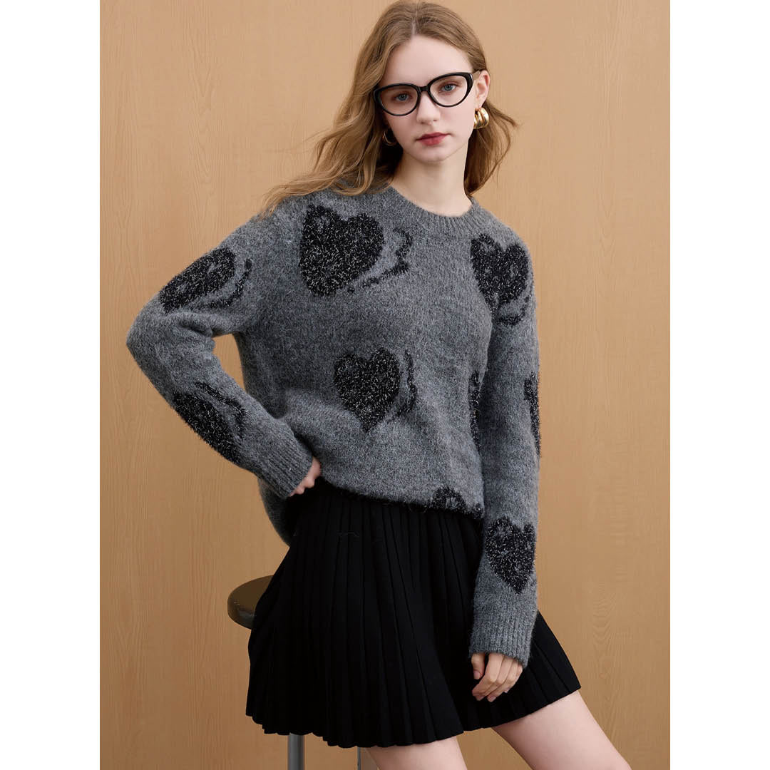 Pleated Knit Mini Skirt