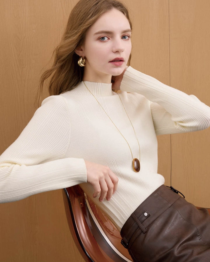 Slim Fit High Neck Ribbed Top