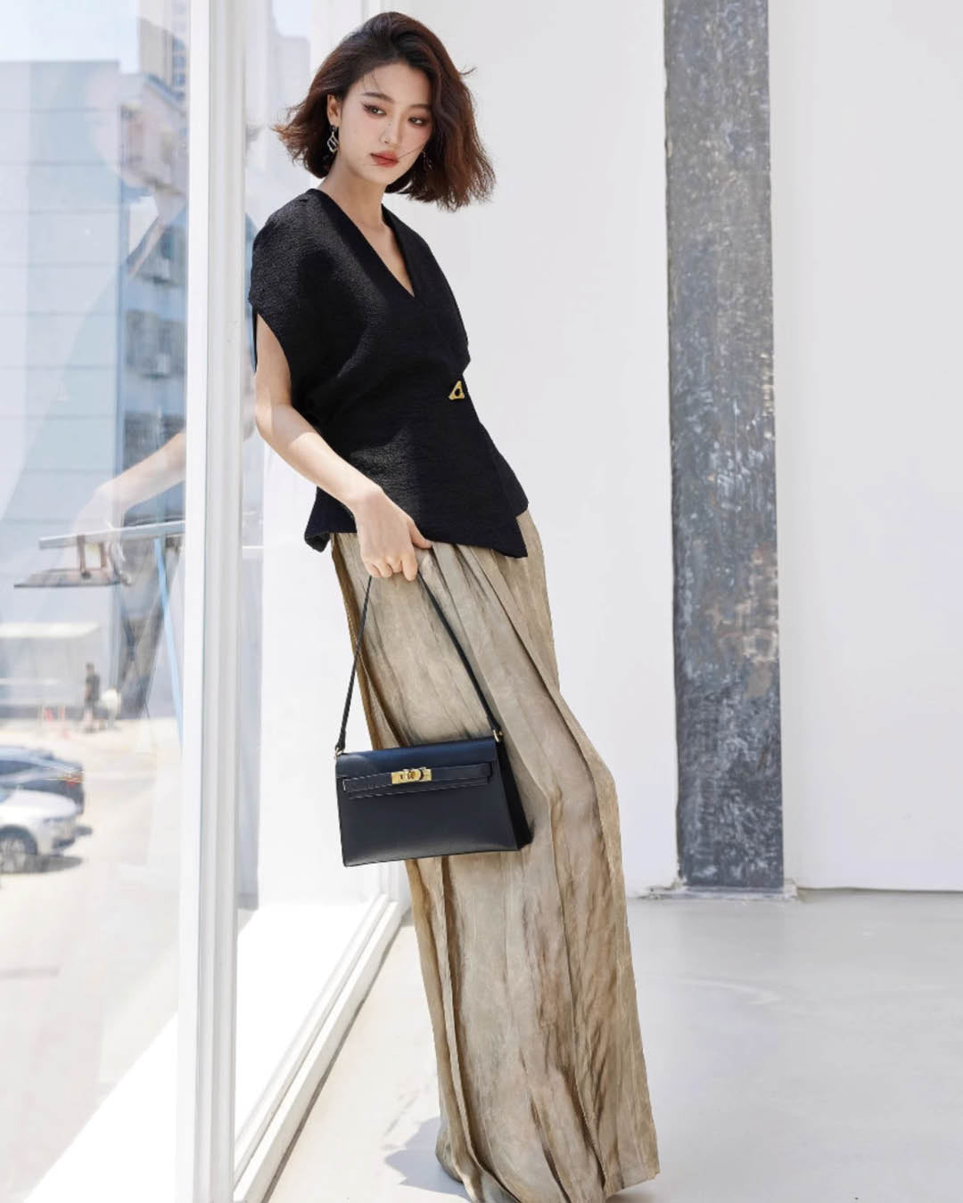 Sleek Structured Wrap Front Vest