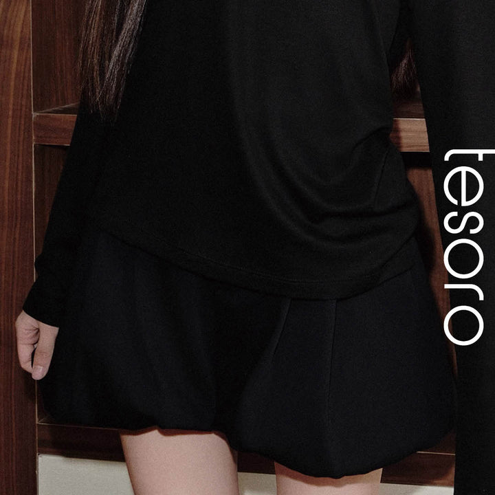 Structured Puff Mini Skirt