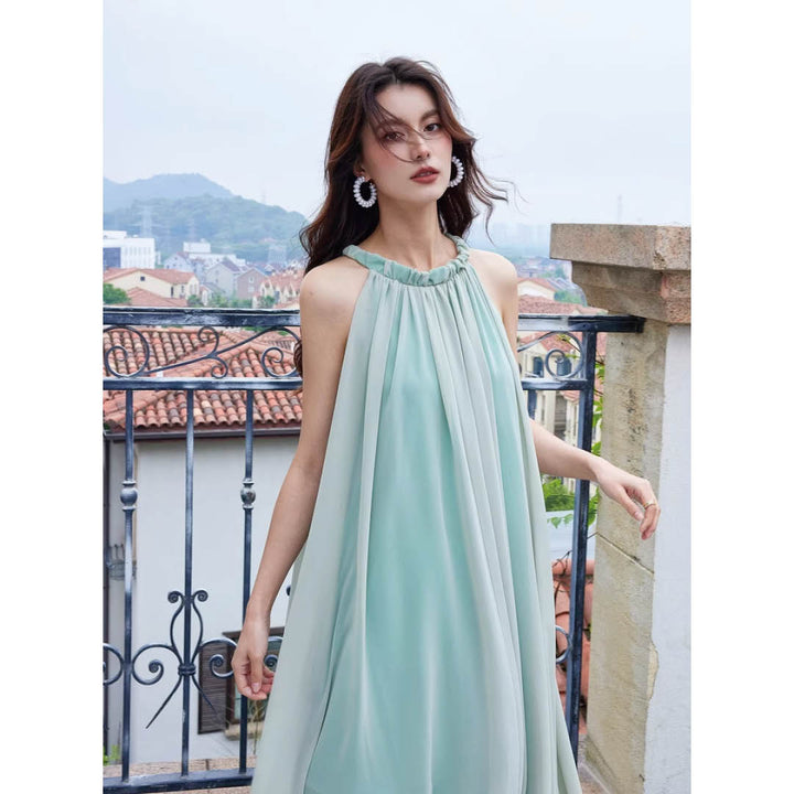 Luxe Flow Halter Maxi Dress