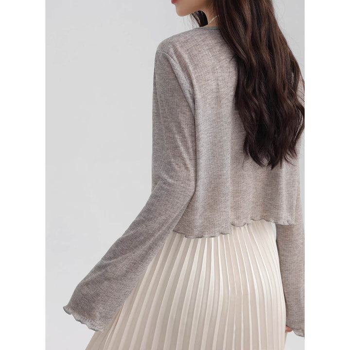 Light Knit Flare Sleeve Cardigan