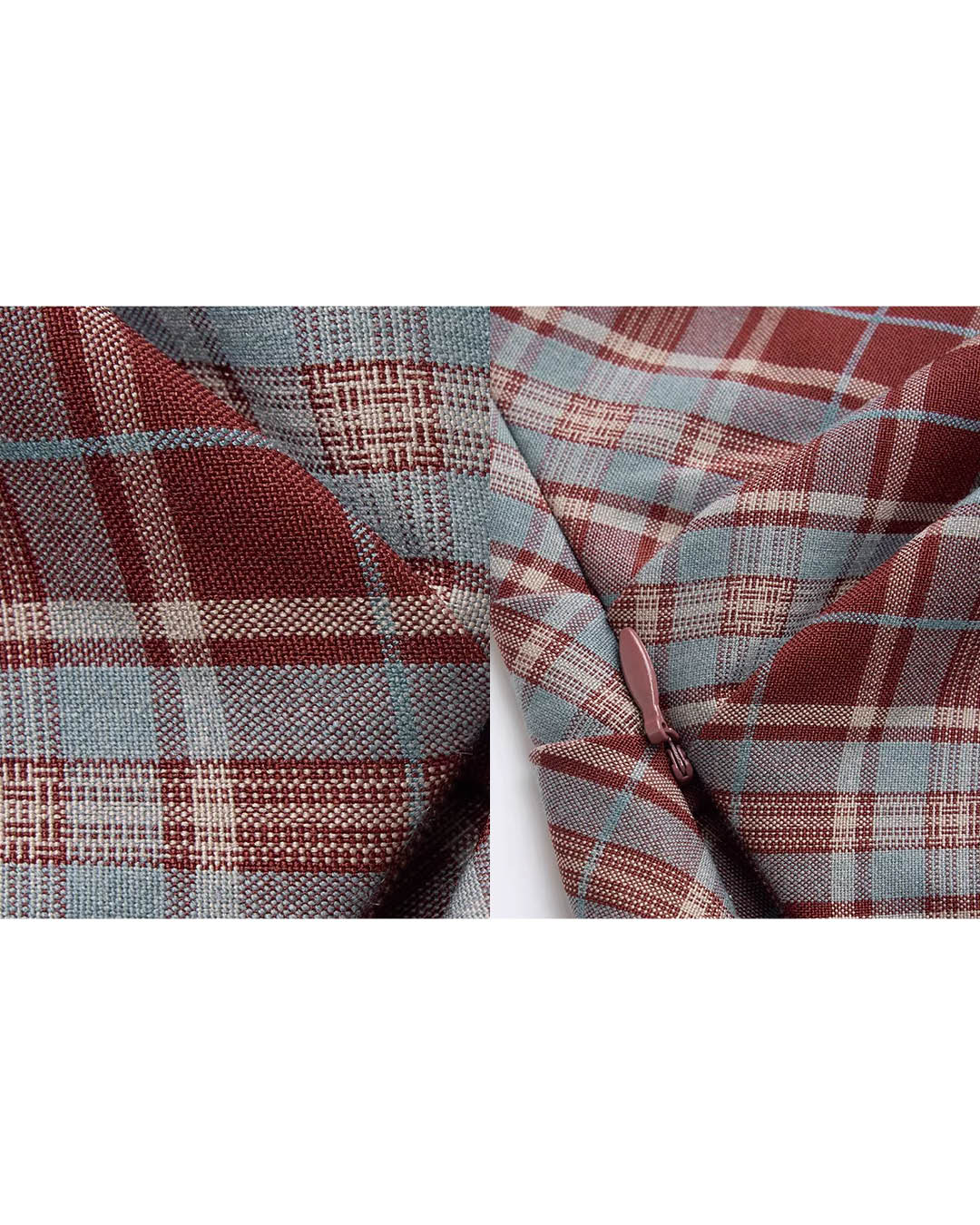 Draped Off-Shoulder Plaid Top