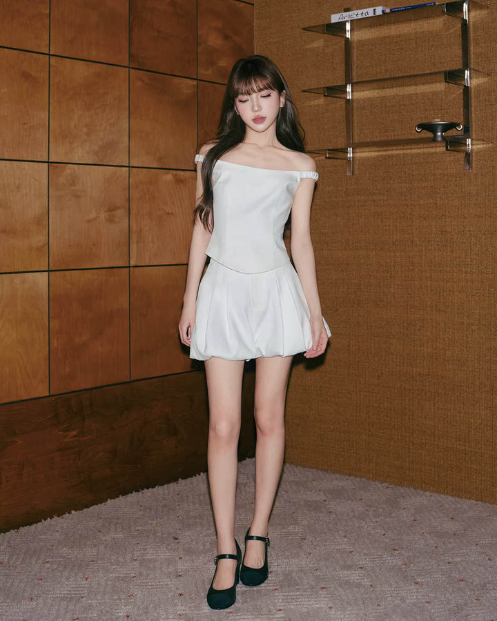 Structured Puff Mini Skort